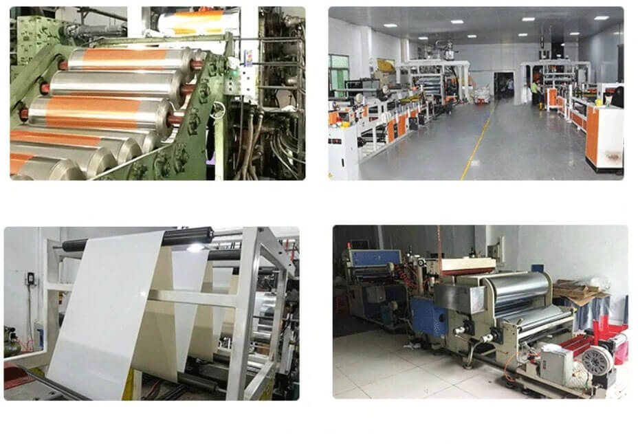PBT plastic film sheet roll production process